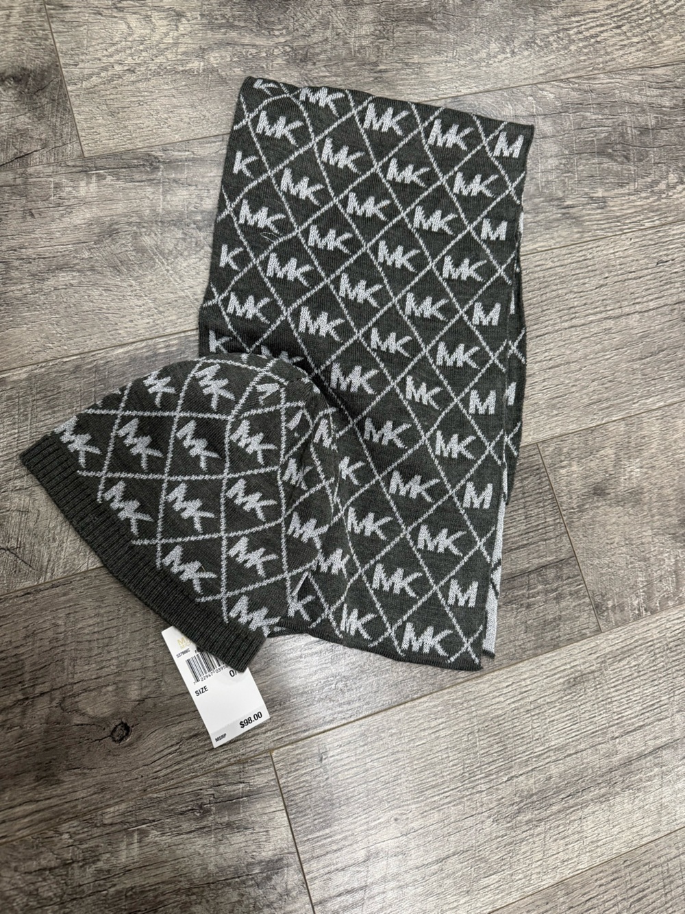 Michael Kors MK Logo Scarf and Beanie Set